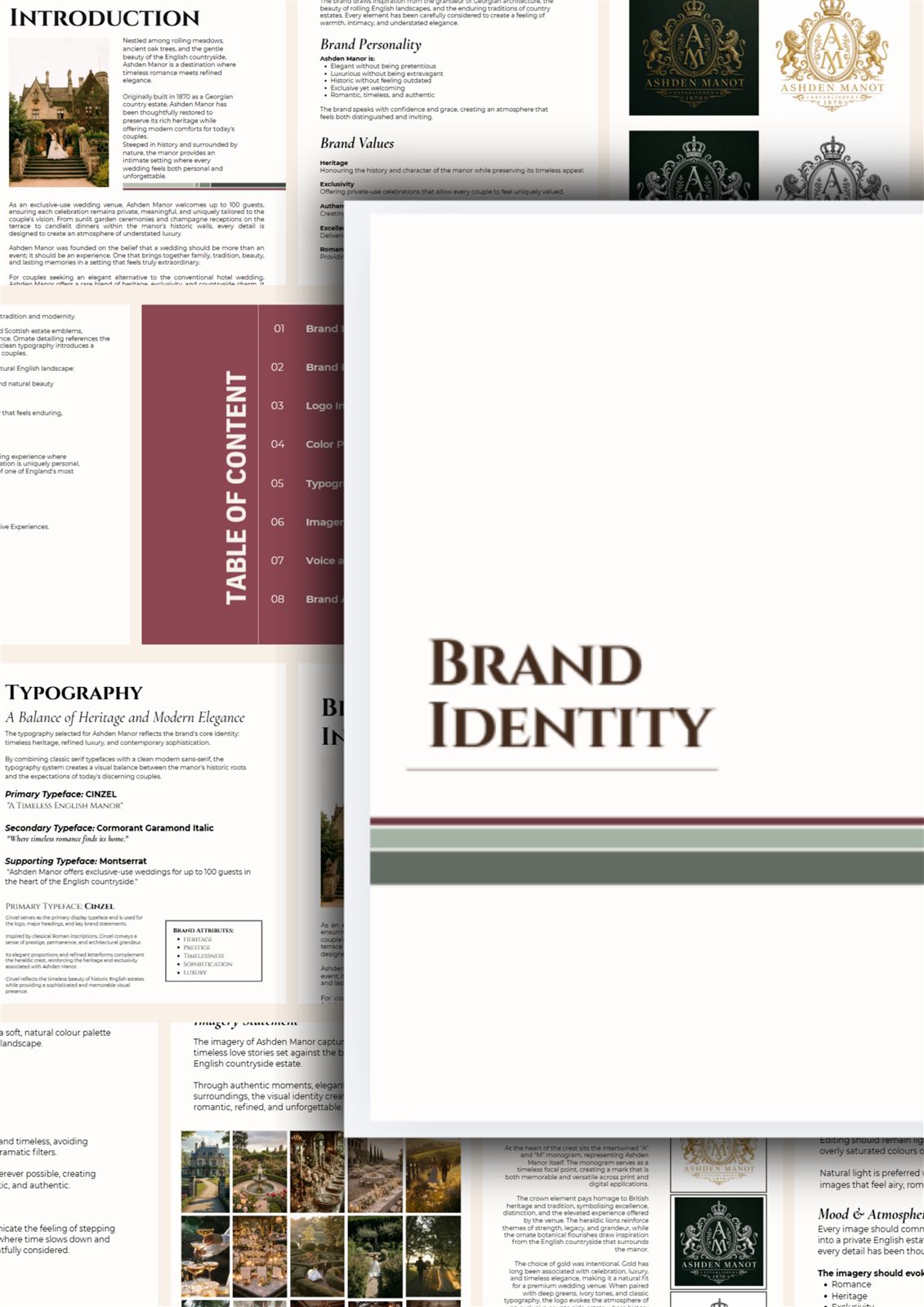 Ashden Manor full brand identity and guidelines design