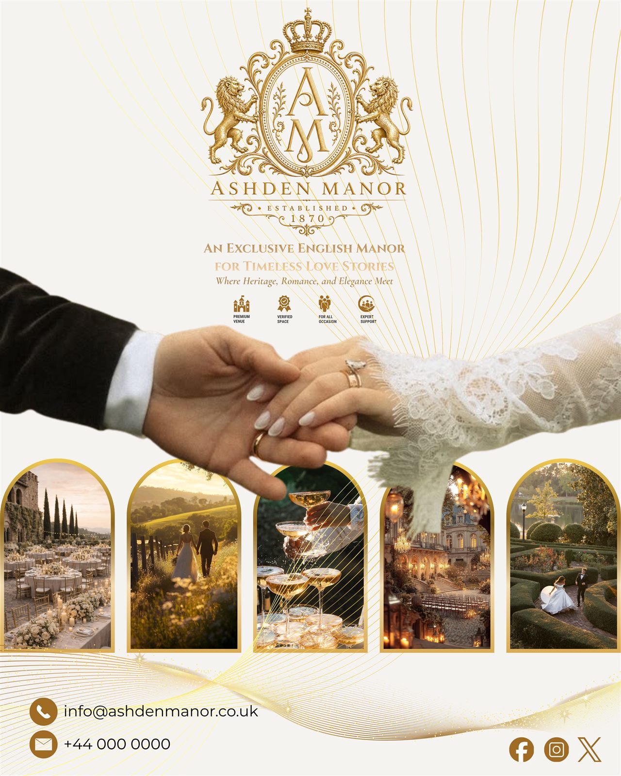 Ashden Manor wedding venue brand identity, a project by Btru Creative Studio